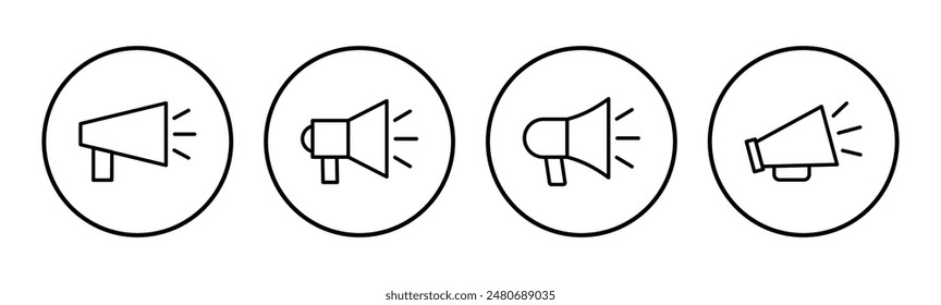 Megaphone icon set. Loudspeaker icon vector.