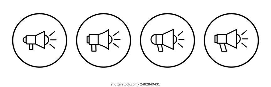 Megaphon-Icon-Set. Vektorgrafik des Lautsprechersymbols.