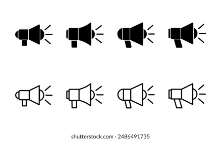 Megaphone icon set. Loudspeaker icon vector.