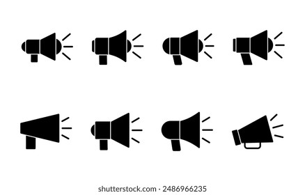 Megaphone icon set. Loudspeaker icon vector.