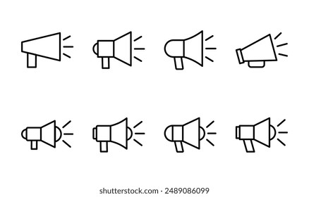 Megaphone icon set. Loudspeaker icon vector.