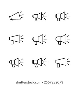 Megaphone icon set. Loudspeaker icon vector.