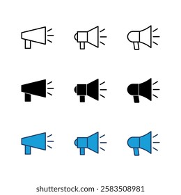 Megaphone icon set. Loudspeaker icon vector.