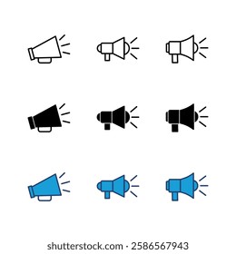 Megaphone icon set. Loudspeaker icon vector.