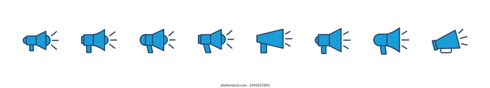 Megaphone icon set. Loudspeaker icon vector.