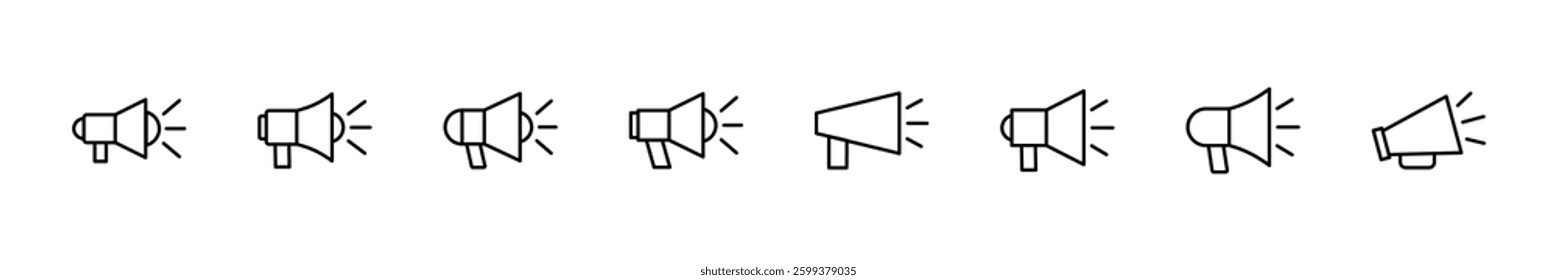 Megaphone icon set. Loudspeaker icon vector.