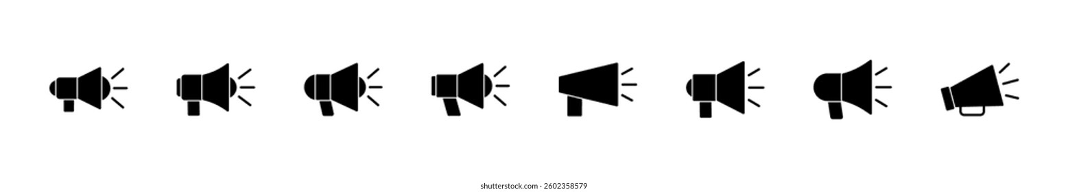 Megaphone icon set. Loudspeaker icon vector.