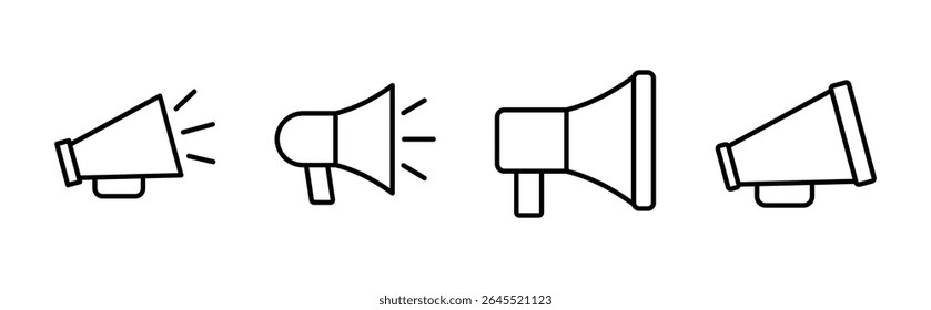 Symbolsatz für Megaphone. Vektor des Lautsprechersymbols.