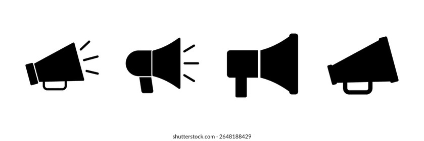 Conjunto de iconos de megáfono. Vector de icono de altavoz.