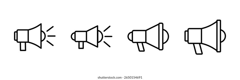 Megaphone icon set. Loudspeaker icon vector.