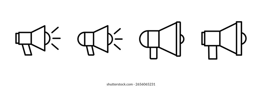 Conjunto de iconos de megáfono. Vector de icono de altavoz.