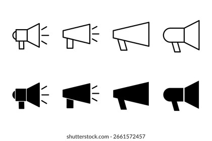 Conjunto de iconos de megáfono. Vector de icono de altavoz.