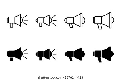 Conjunto de iconos de megáfono. Vector de icono de altavoz.