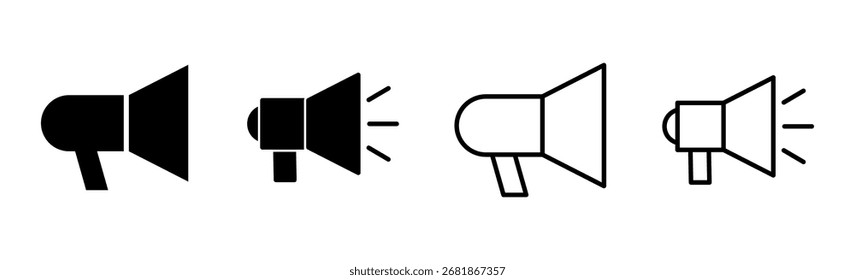Conjunto de iconos de megáfono. Vector de icono de altavoz.