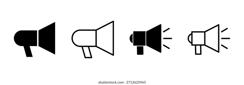 Conjunto de iconos de megáfono. Vector de icono de altavoz.
