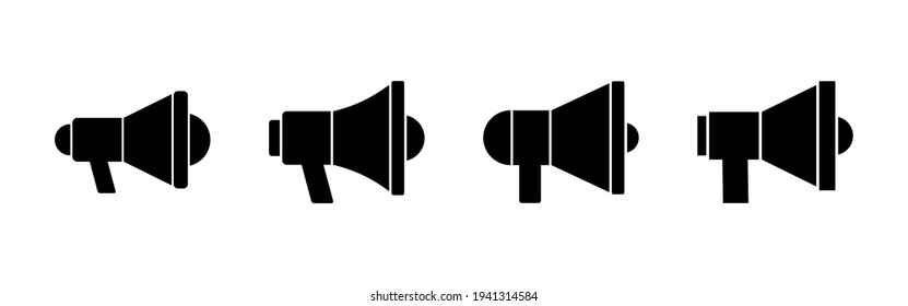 Megaphone icon set. Loudspeaker icon vectors.