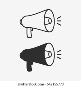 Megaphone icon. Set of loudspeakers. Vector illustration.