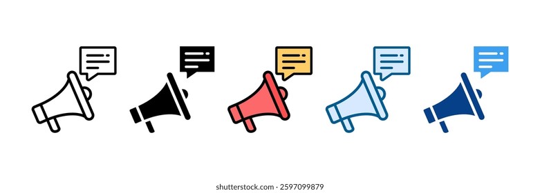 Megaphone Icon Set Multiple Style Collection
