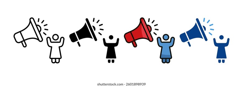 Megaphone Icon Set Multiple Style Collection
