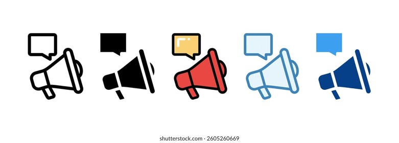 Megaphone Icon Set Multiple Style Collection