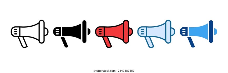 Coleção de estilos múltiplos do conjunto de ícones do Megaphone