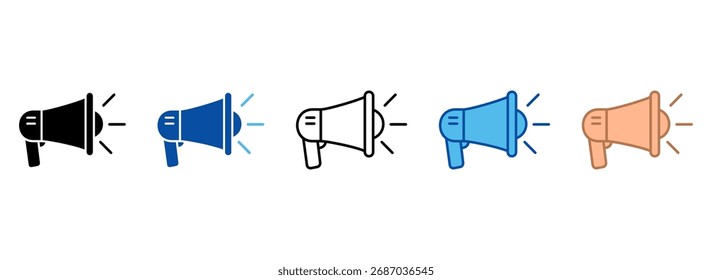 Megaphone Icon Set Multiple Style Collection