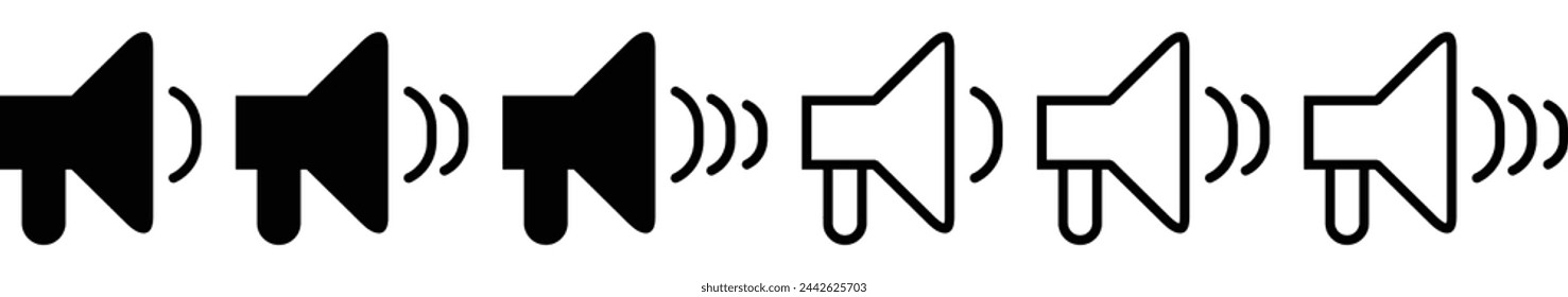 Megaphone icon Set Notice symbol icon, vector illustration.