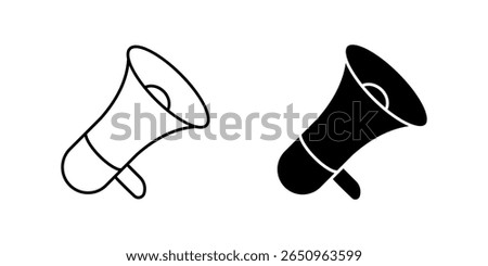 Megaphone Icon set. Symbol isolated white background. vector illustration. color editable.