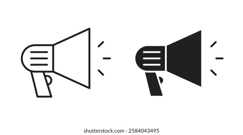 Megaphone icon set in thin line. vector illustrations for web