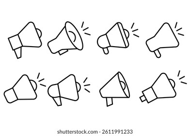 Megaphone icon set vector eps10.