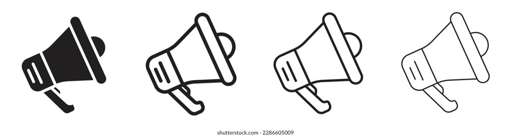 Conjunto de iconos de megáfono. Ilustración gráfica vectorial. Para diseño de sitios web, logotipo, aplicación, plantilla, ui, etc.
