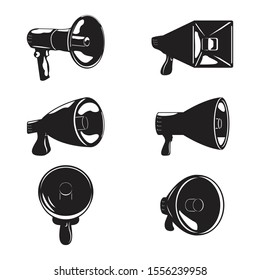 Megaphone icon set. Vector illustration.