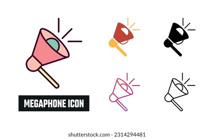 Megaphone Icon Set Vector Illustration