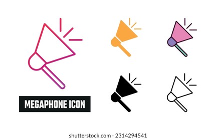 Megaphone Icon Set Vector Illustration
