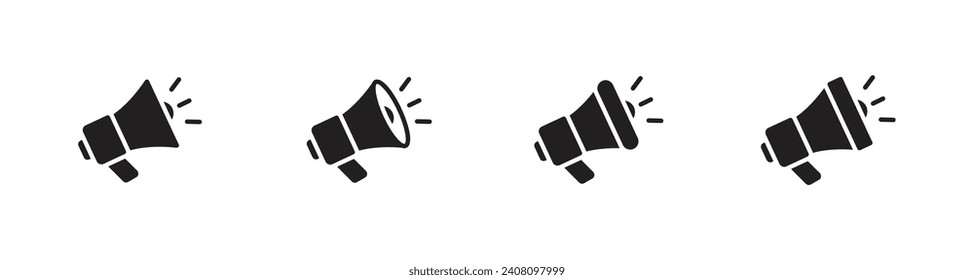 Icono Megaphone set ilustración vectorial