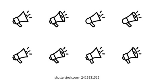 Icono Megaphone set ilustración vectorial