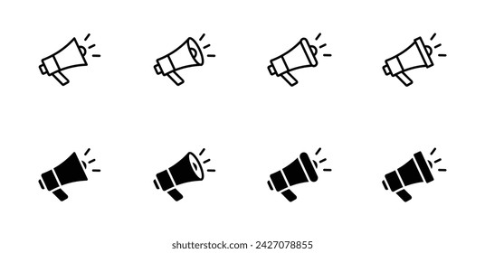Ilustración vectorial de conjunto de iconos de megáfono
