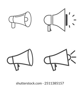 Conjunto de iconos de megáfono Ilustración vectorial fondo blanco