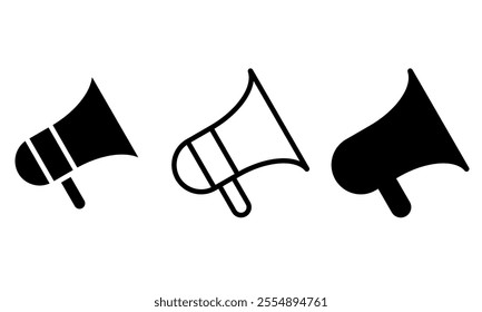 Megaphone icon set. Vector illustration.