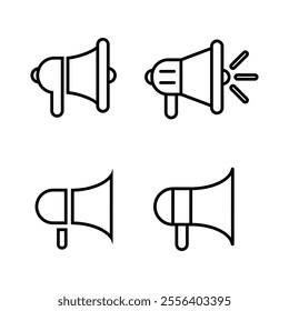 Megaphone icon set. Vector illustration.