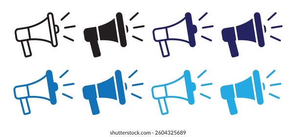 megaphone icon set. vector illustration