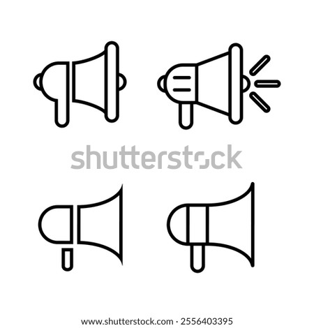 Megaphone icon set. Vector illustration.