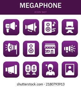 megaphone icon set. Vector  illustrations related with Speaker, Speaker and Speakers