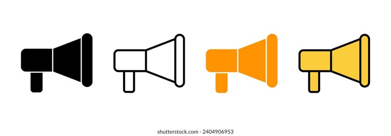 Megaphone icon set vector. Loudspeaker sign and symbol