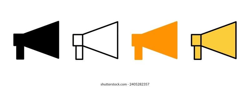 Megaphone icon set vector. Loudspeaker sign and symbol