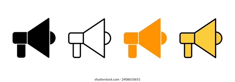 Megaphone icon set vector. Loudspeaker sign and symbol