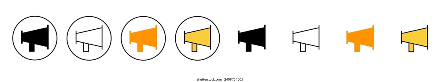 Megaphone icon set vector. Loudspeaker sign and symbol
