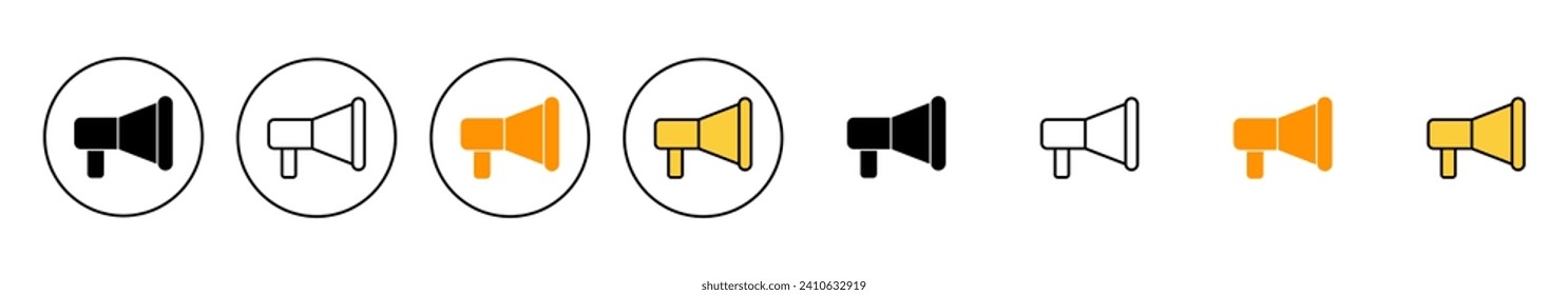 Vector de conjunto de iconos megáfonos. Signo y símbolo del altavoz