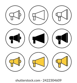 Megaphone icon set vector. Loudspeaker sign and symbol