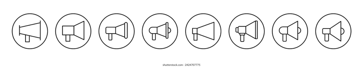Megaphone icon set vector. Loudspeaker sign and symbol